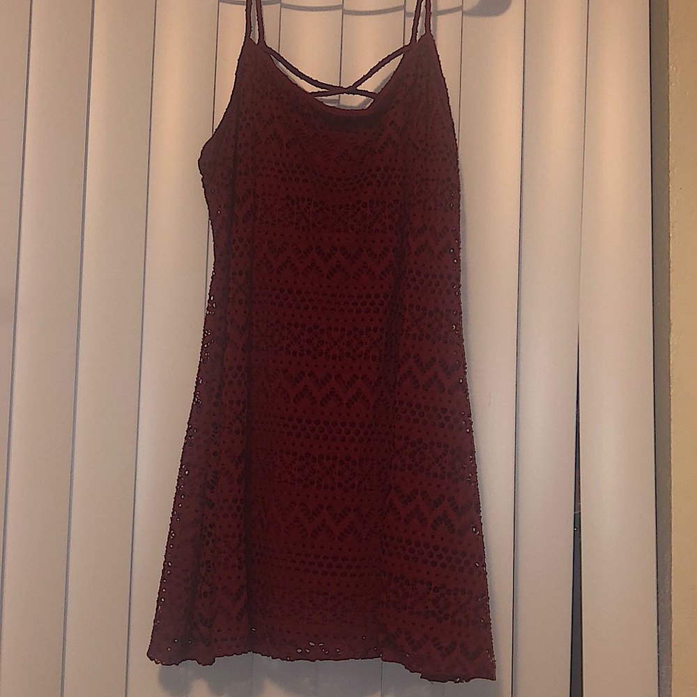 Burgundy summer dress! Very cute with some boots